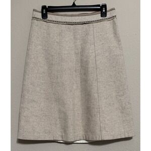 GAP Women's Wool Blend Midi Skirt Size 6 A-Line Oatmeal Western Aztec‎